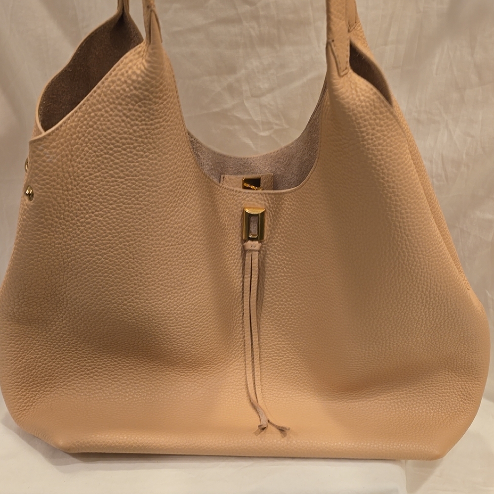 Rebecca Minkoff Daren Signature Carryall Leather Tote Bag In Stone... Like New!